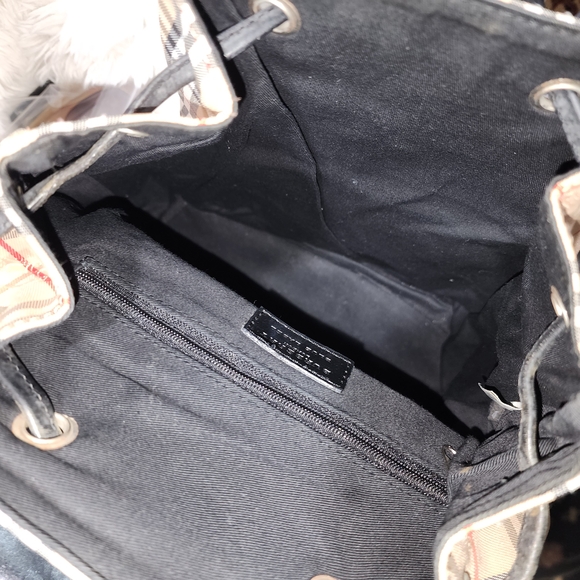 SOLD. Burberry Beige Checkered Backpack - Picture 14 of 15